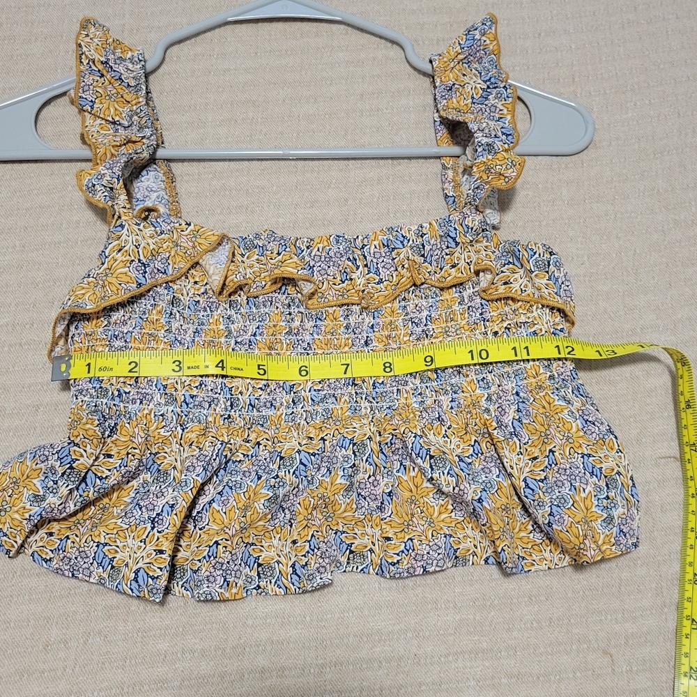 Natural Life Floral Ruffle Smocked Top - Yellow and Blue - Picture 7 of 7
